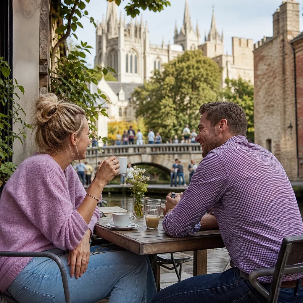 Market stalls and visitors in the centre of Ely