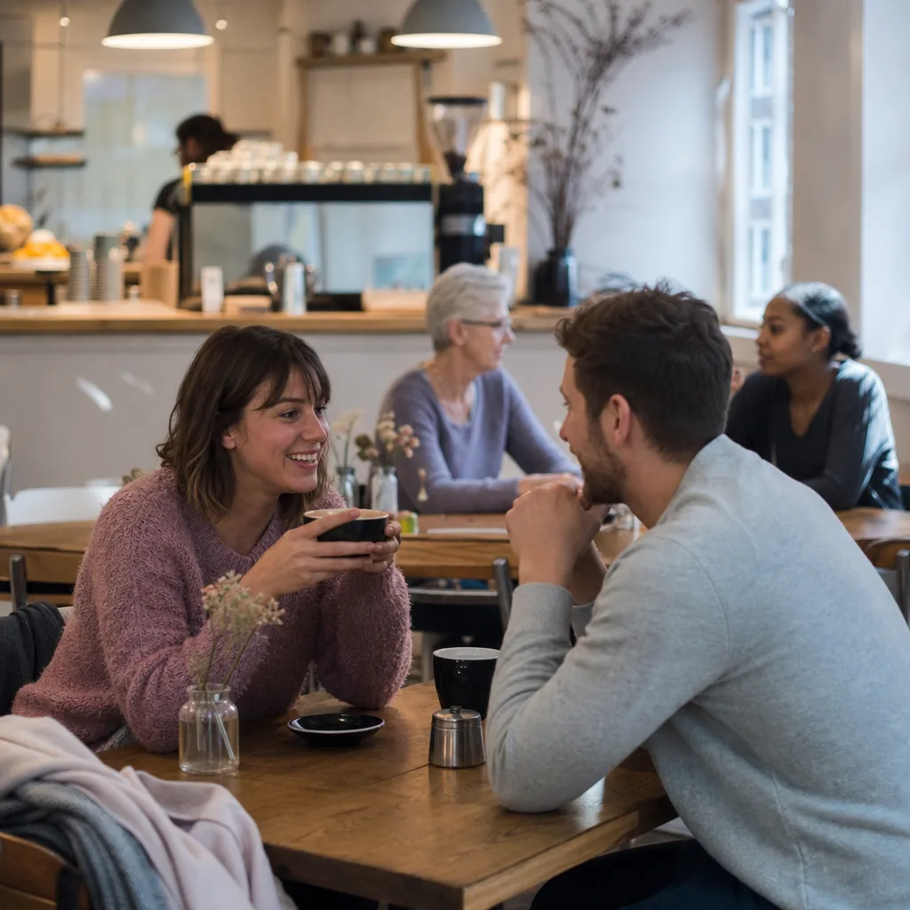 Two people exchanging thoughtful opening messages before a local Cambridgeshire date